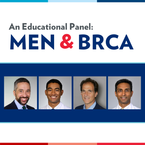Image showing 4 male panelists for Men & BRCA Educational Panel