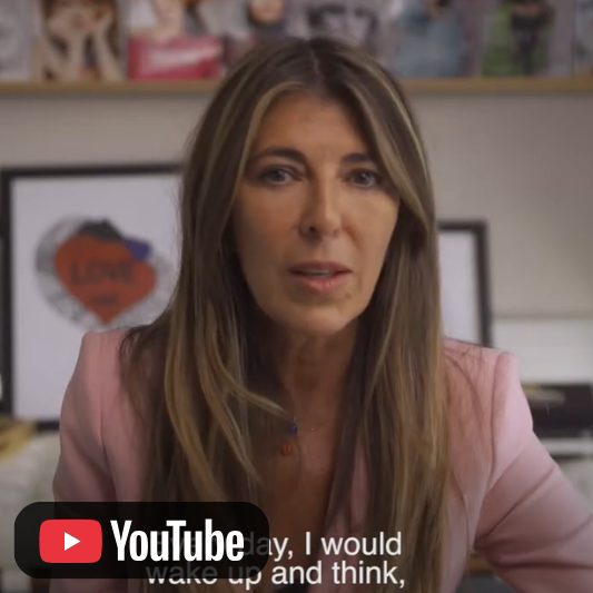 Video thumbnail featuring a person speaking on camera in an office setting, with a YouTube icon and video captions visible.