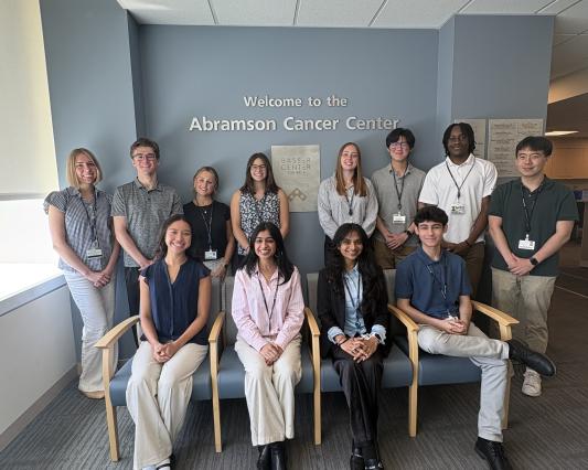 Basser Summer Scholars and team members at the Abramson Cancer Center