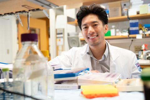 Man smiling in lab