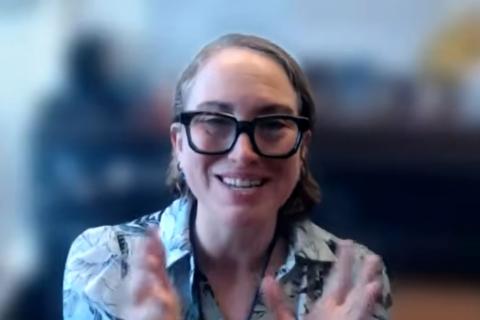 Dr. Kara Maxwell presenting a virtual webinar on male cancer risk