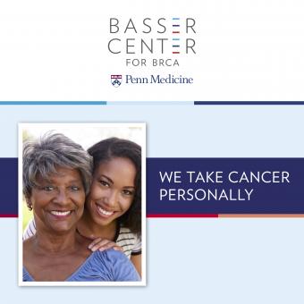 Facebook Share Image: We Take Cancer Personally banner with image of mom and daughter